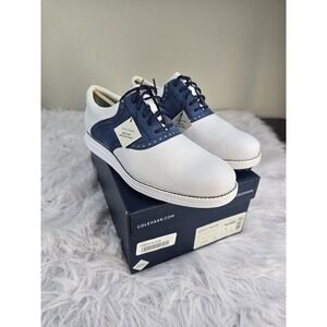 Cole Haan OG Original Grand Saddle Leather Golf Shoes Size 9 White Ensign Blue